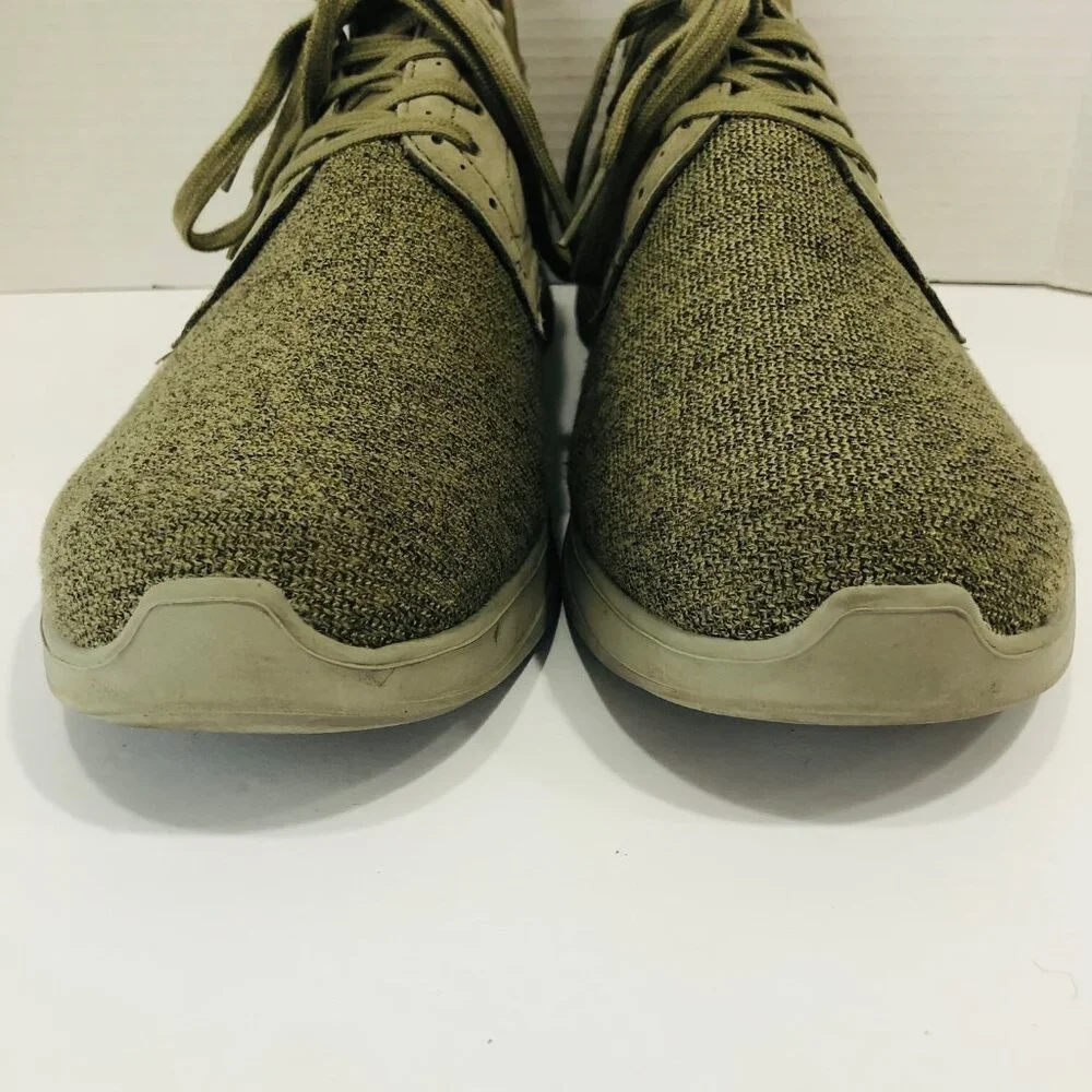 Abeo Walking Shoes Men‎ 13 Textile Suede Khaki Lace Up Sneakers Breathable Floyd